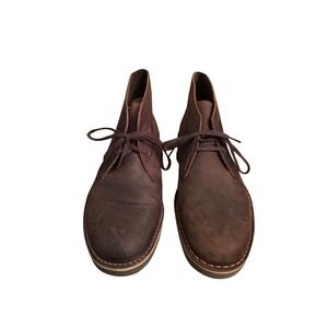 Clarks Desert Boots Mens Dark Brown Suede Leather Ankle Boots Lace‎ Up Chukka